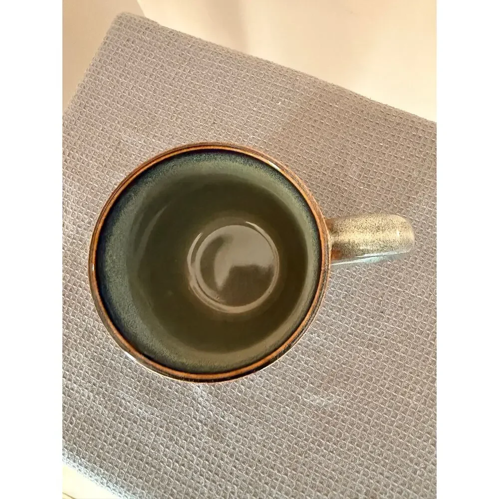 Large Capacity Raku Retro Mug Beautiful reactive glaze finish New 15 1/2 Oz
